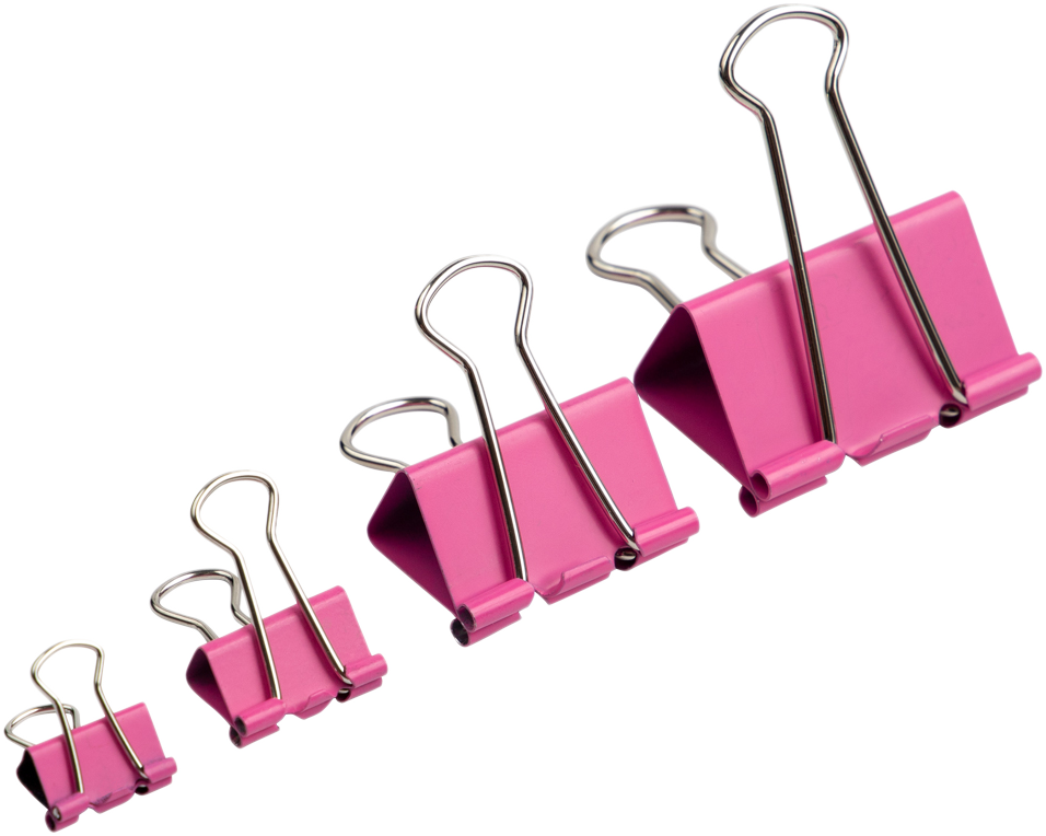 Pink Small 19mm Binder Clips - 25 Pack