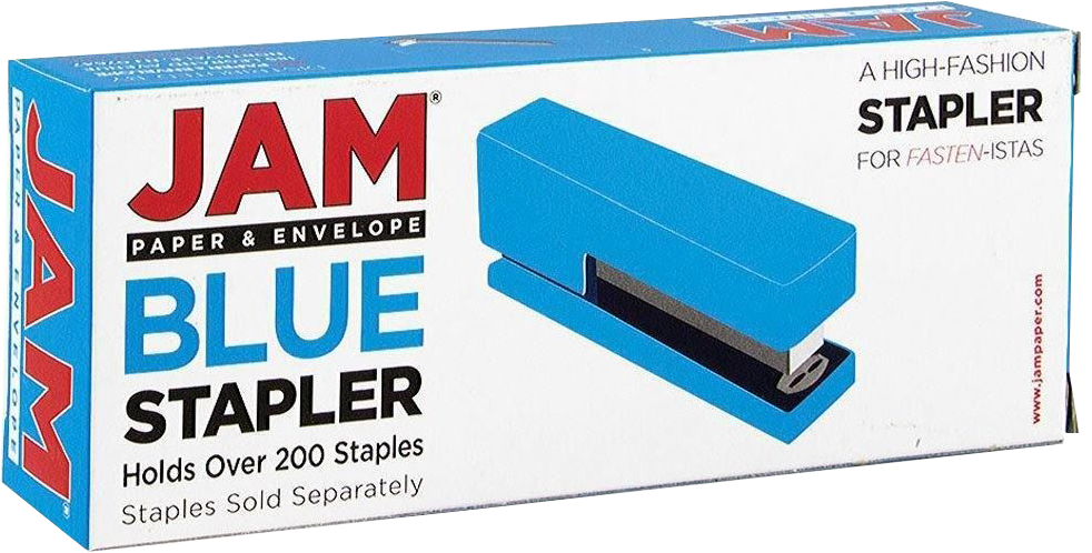 Blue Office Desk Set (Stapler, Tape Dispenser, and Staples)