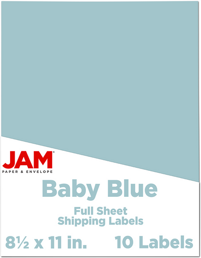 Baby Blue 8 1/2 x 11 Full Sheet Shipping Labels