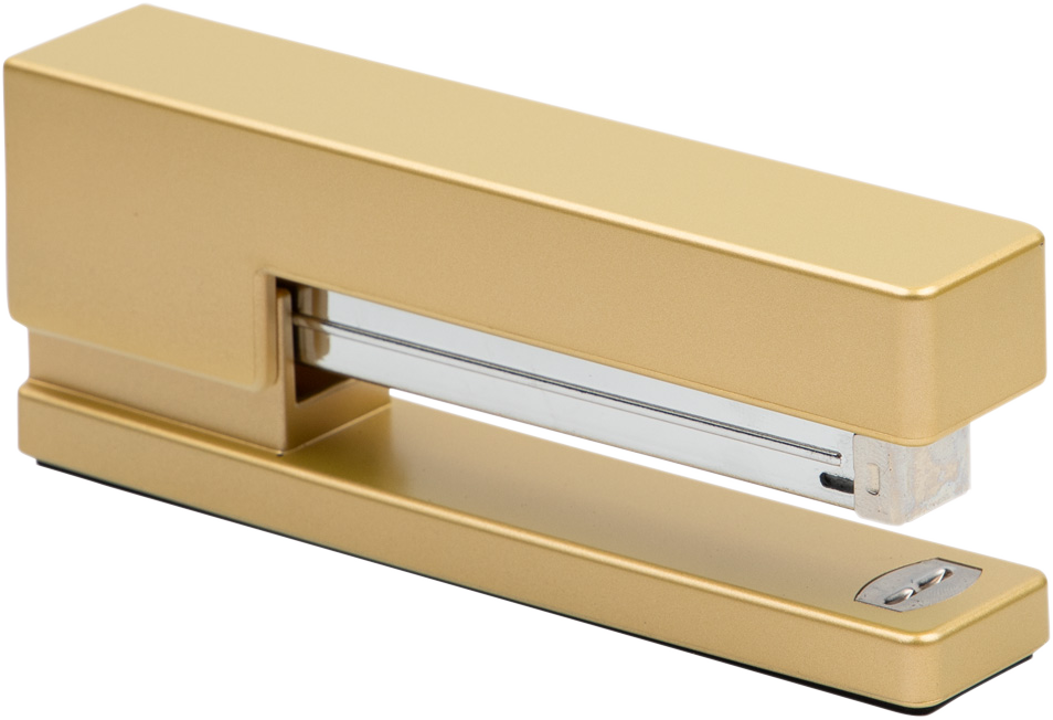 Gold Office Desk Set (Stapler, Tape Dispenser, and Pen Holder)