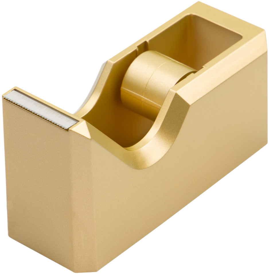 Gold Stapler and Tape Dispenser Desk Set
