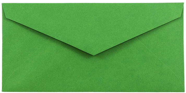 Holiday Green 24lb #7 3/4 Monarch Envelopes (3 7/8 x 7 1/2)