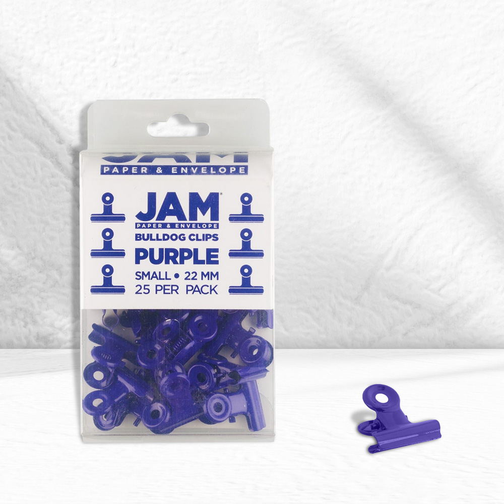 Purple Small 22mm Bulldog Clips - 25 Pack