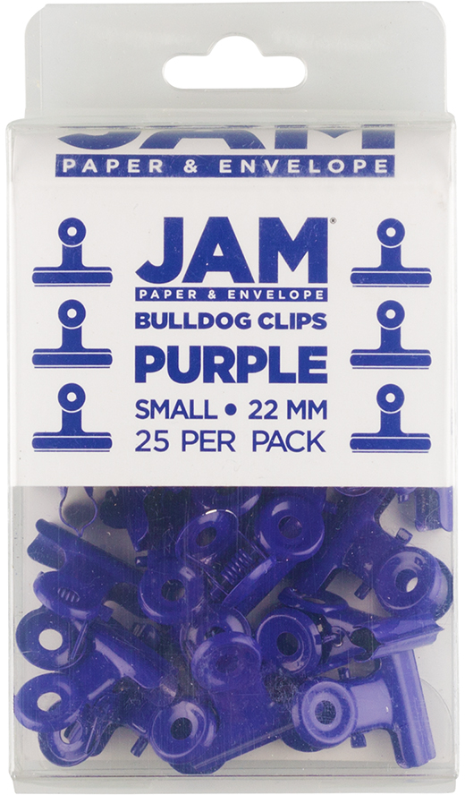 Purple Small 22mm Bulldog Clips - 25 Pack