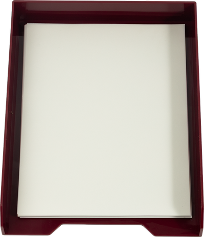 Letter Paper Tray Desk Organizer - Burgundy