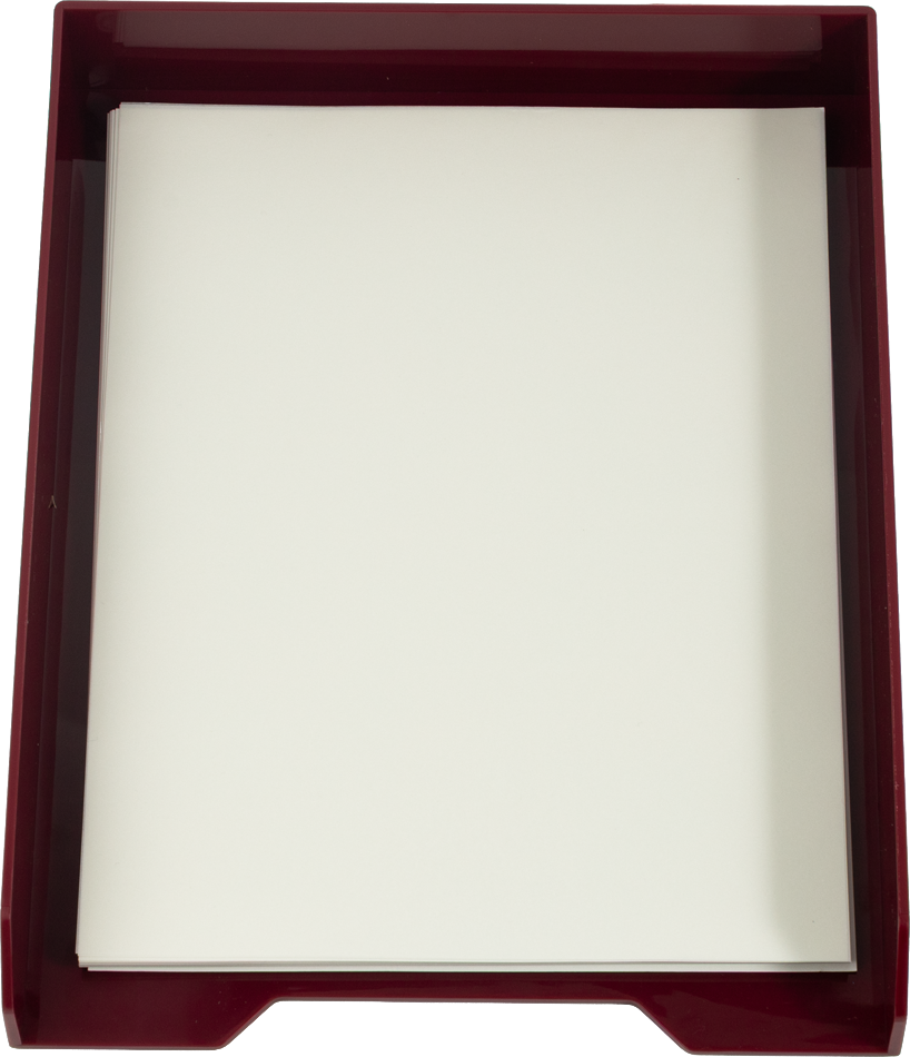 Letter Paper Tray Desk Organizer - Burgundy