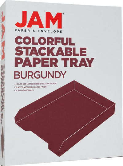 Letter Paper Tray Desk Organizer - Burgundy