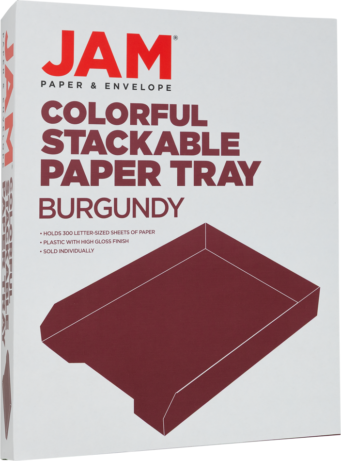 Letter Paper Tray Desk Organizer - Burgundy