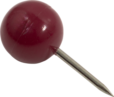 Round Pushpins - 100 Pack - Burgundy