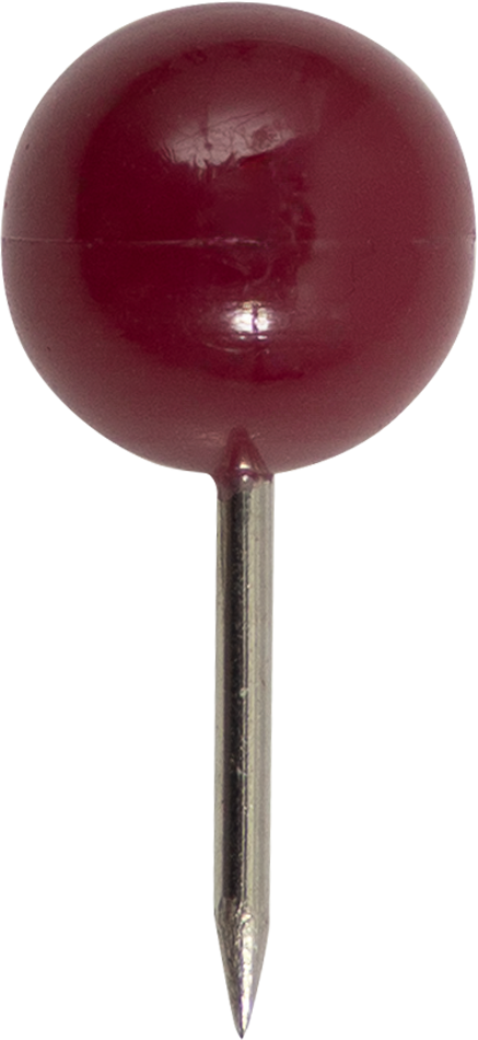 Round Pushpins - 100 Pack - Burgundy