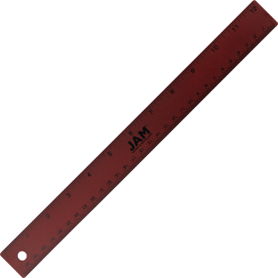 12 Inch Aluminum Ruler - Burgundy Metallic