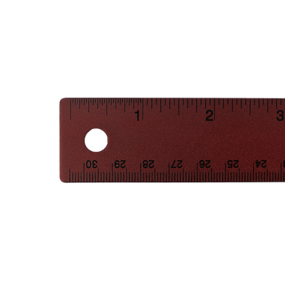 12 Inch Aluminum Ruler - Burgundy Metallic