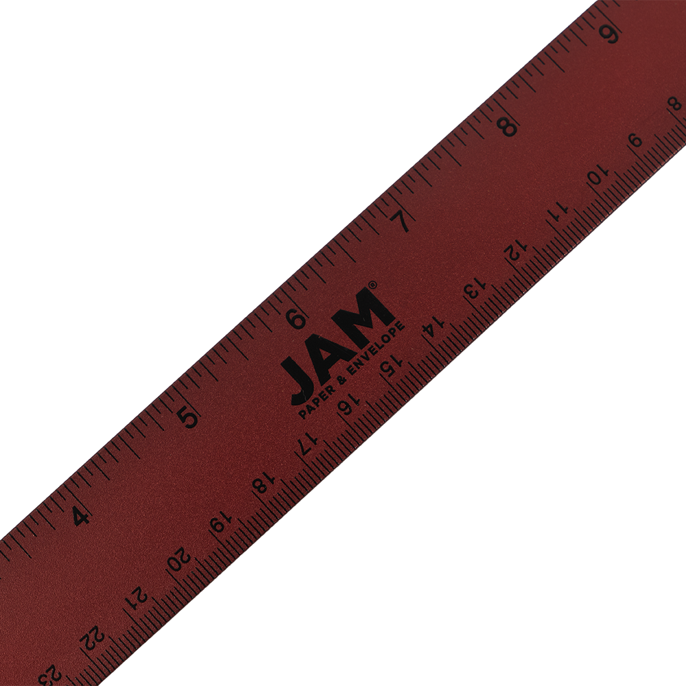 12 Inch Aluminum Ruler - Burgundy Metallic