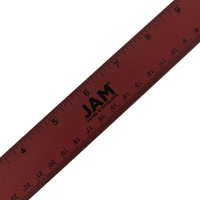 12 Inch Aluminum Ruler - Burgundy Metallic