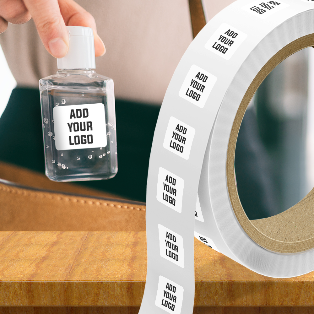White Glossy 1/2 x 1 Inch Roll of Rectangle Labels