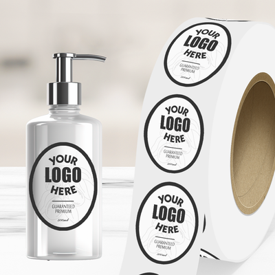White Glossy 2 x 3 Inch Roll of Oval Labels