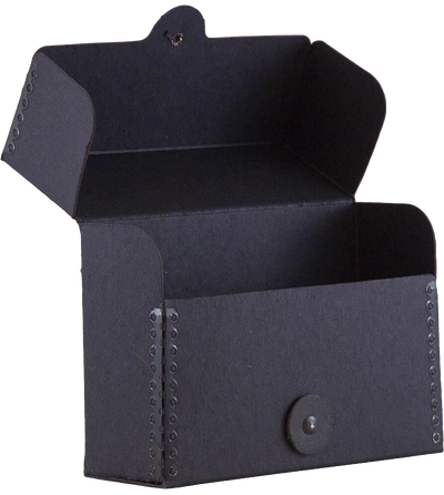 Black Kraft Small 4 1/4 x 6 1/4 x 2 Button and String Portfolios