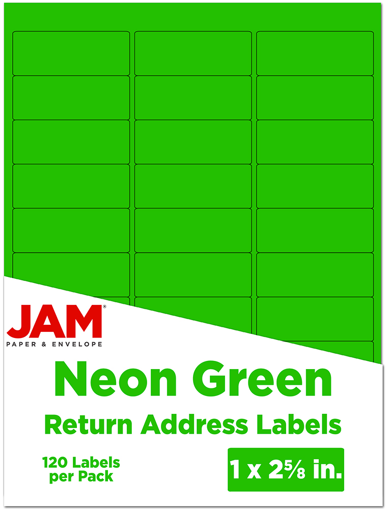 Neon Green 1 x 2 5/8 Return Address Labels