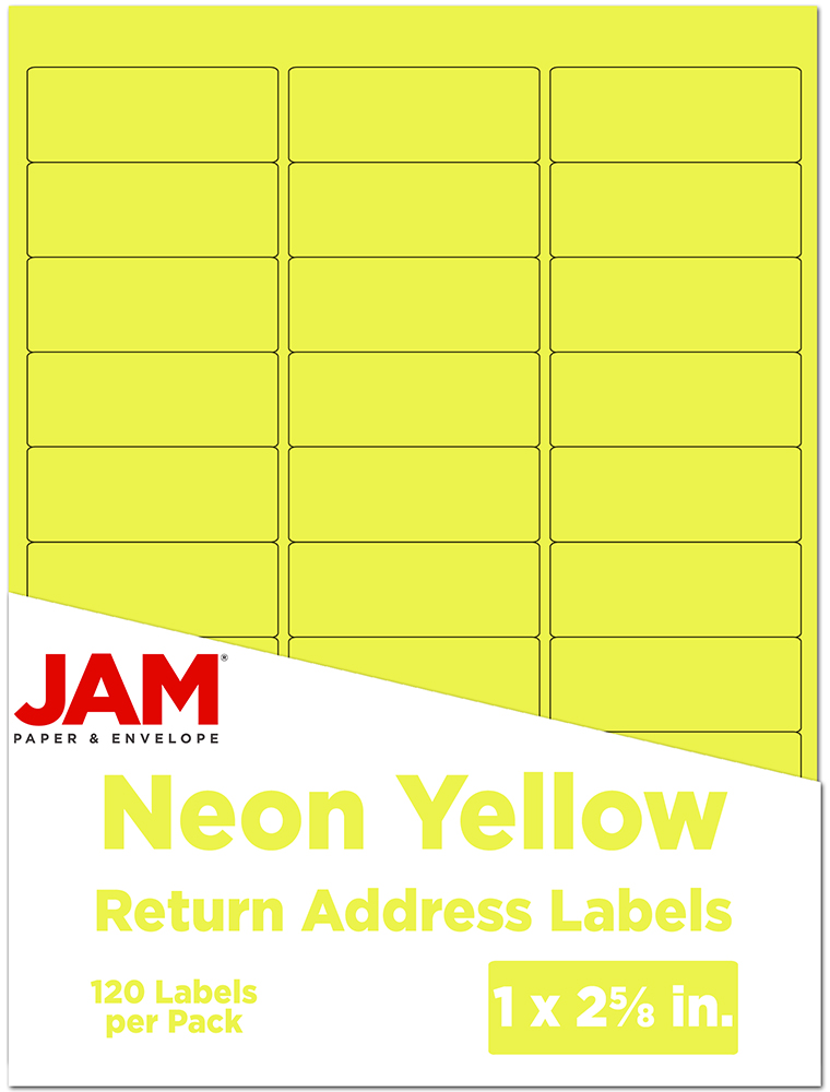 Neon Yellow 1 x 2 5/8 Return Address Labels