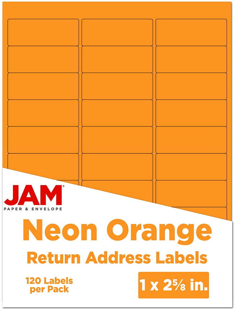 Assorted Neon 1 x 2 5/8 Return Address Labels