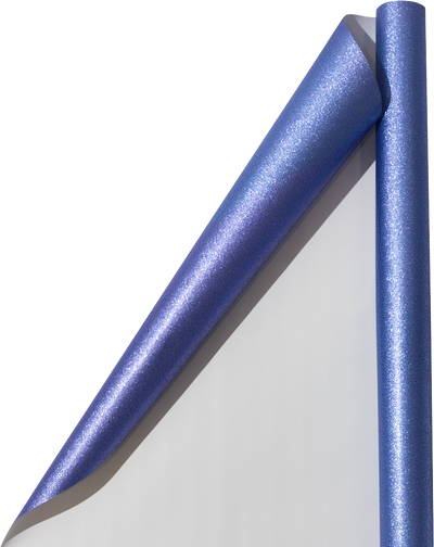Violet Blue Glitter Wrapping Paper with Tape with Double-Sided Tape Set (25 Sq Ft)