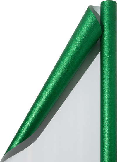 Green Glitter Wrapping Paper (25 Sq Ft)
