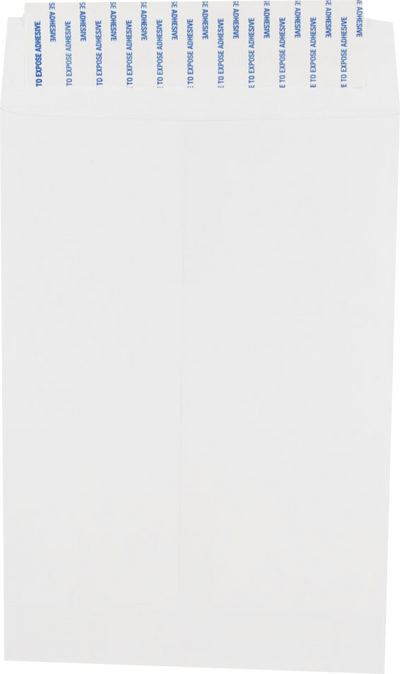 White 28lb 6 1/2 x 9 1/2 Open End Envelopes with Peel & Seal