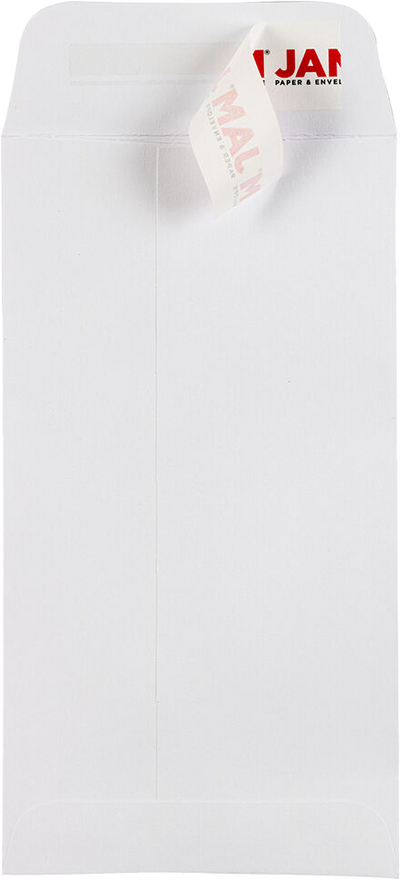 White 28lb #7 Coin Envelopes (3 1/2 x 6 1/2) with Peel & Seal