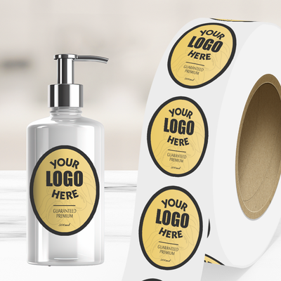 Light Gold 2 x 3 Inch Roll of Oval Outdoor Labels - Weather Resistant
