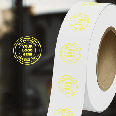 Clear 1 Inch Roll of Circular Round Outdoor Labels - Weather Resistant
