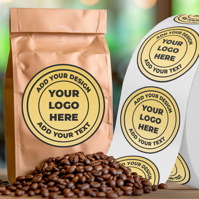 Matte Gold Foil 2 1/2 Inch Roll of Circular Round Labels - Durable