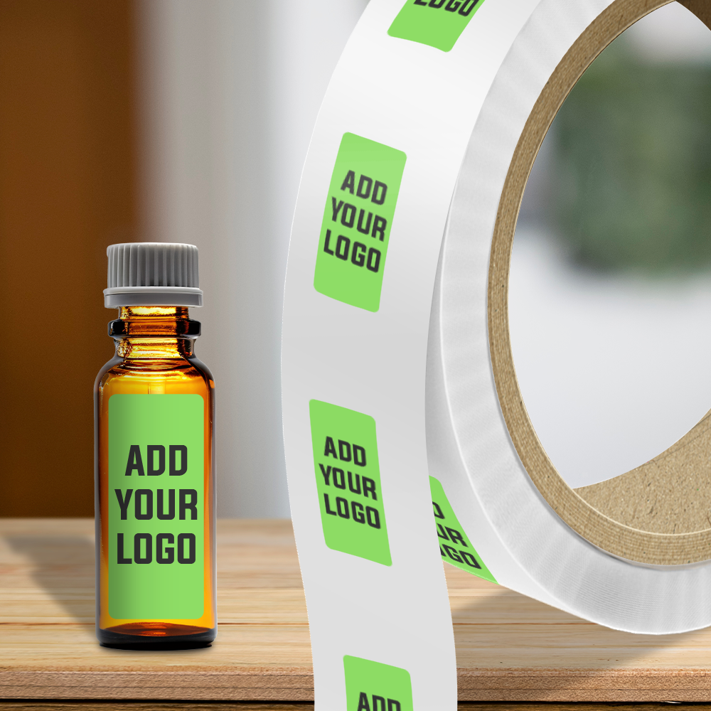 Neon Green 1 1/4 x 3 Inch Roll of Rectangle Labels - Bright Adhesive
