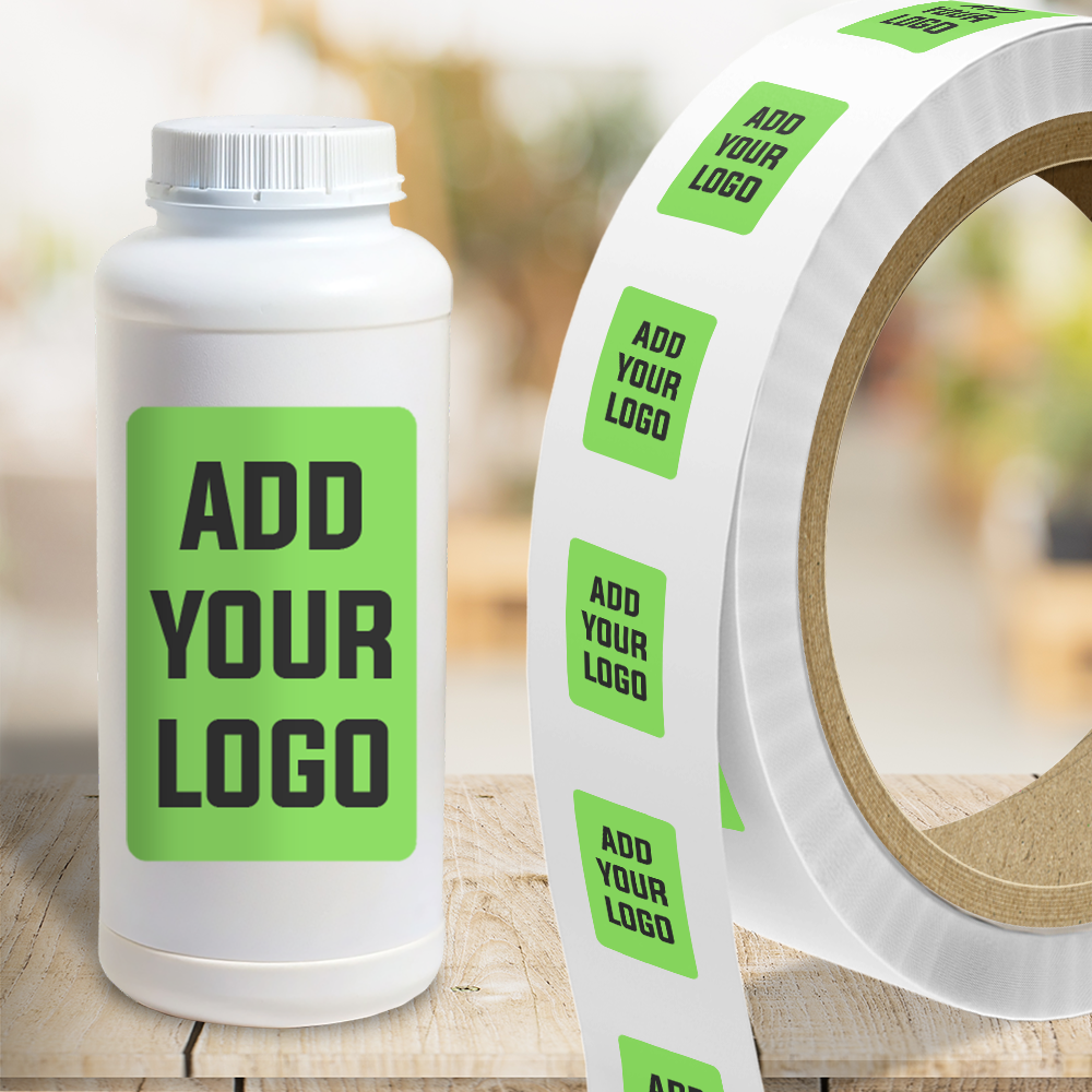 Neon Green 2 1/2 x 5 Inch Roll of Rectangle Labels - Bright Adhesive