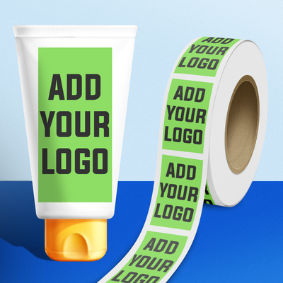 Neon Green 2 1/4 x 4 Inch Roll of Rectangle Labels - Bright Adhesive