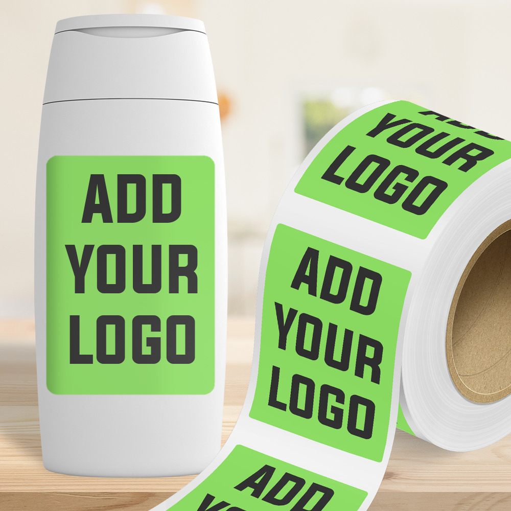 Neon Green 3 x 8 Inch Roll of Rectangle Labels - Bright Adhesive