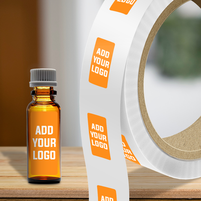 Neon Orange 1 x 3 1/4 Inch Roll of Rectangle Labels - Bright Adhesive