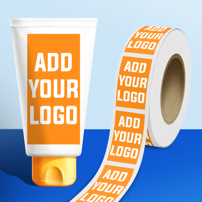 Neon Orange 2 1/2 x 4 Inch Roll of Rectangle Labels - Bright Adhesive