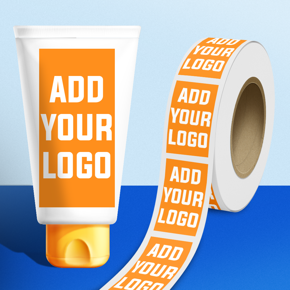 Neon Orange 2 1/4 x 4 Inch Roll of Rectangle Labels - Bright Adhesive