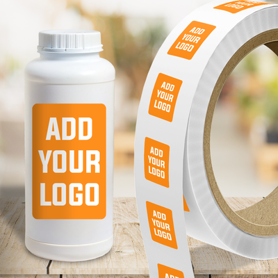 Neon Orange 2 7/8 x 5 Inch Roll of Rectangle Labels - Bright Adhesive