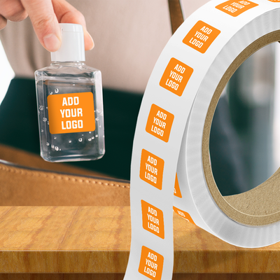 Neon Orange 3/4 x 1 1/2 Inch Roll of Rectangle Labels - Bright Adhesive