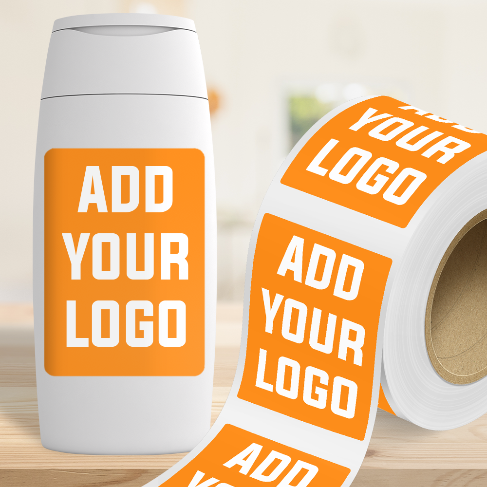 Neon Orange 4 x 6 Inch Roll of Rectangle Labels - Bright Adhesive