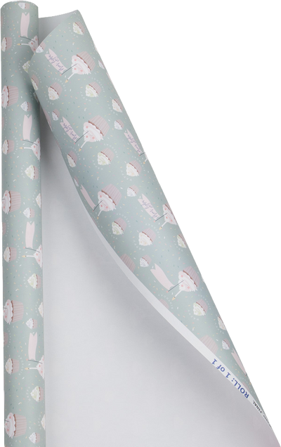 Custom Print Wrapping Paper 29 1/4" x 17 3/4' (43 Sq Ft) White Matte