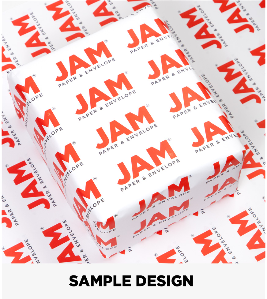 Custom Print Wrapping Paper 29 1/4" x 17 3/4' (43 Sq Ft) White Matte