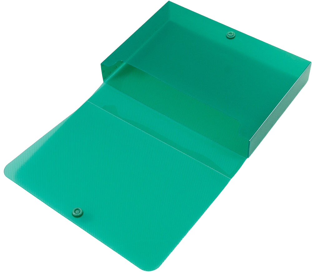 Green 6 1/8 x 4 1/2 x 1 Plastic Snap Case Portfolios