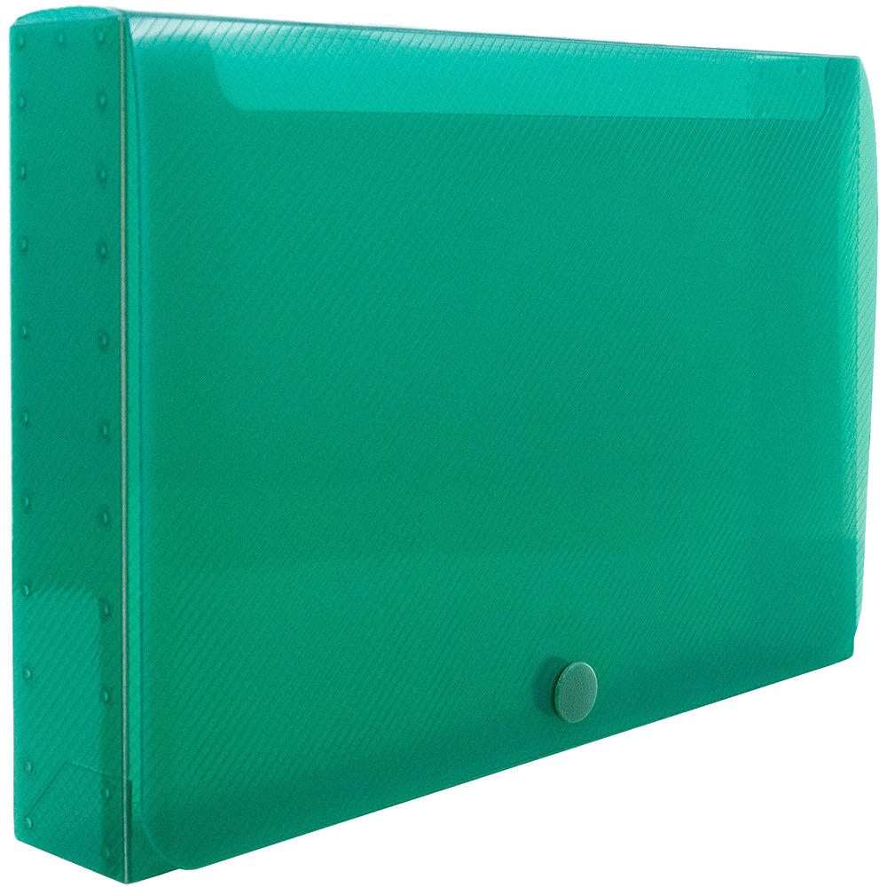 Green 8 3/8 x 5 3/4 x 1 3/8 Plastic Snap Case Portfolios