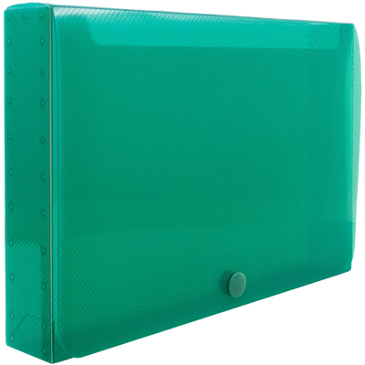 Green 8 3/8 x 5 3/4 x 1 3/8 Plastic Snap Case Portfolios