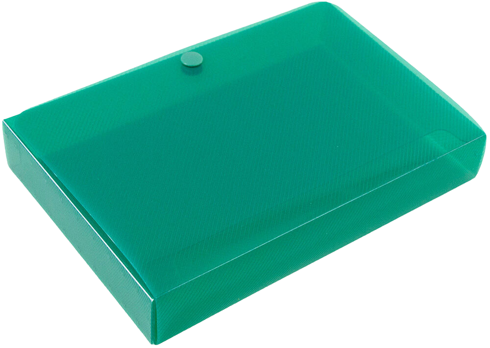 Green 8 3/8 x 5 3/4 x 1 3/8 Plastic Snap Case Portfolios