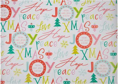 Custom Print Wrapping Paper Sheets 20" x 28" White Glossy - 5 Pack