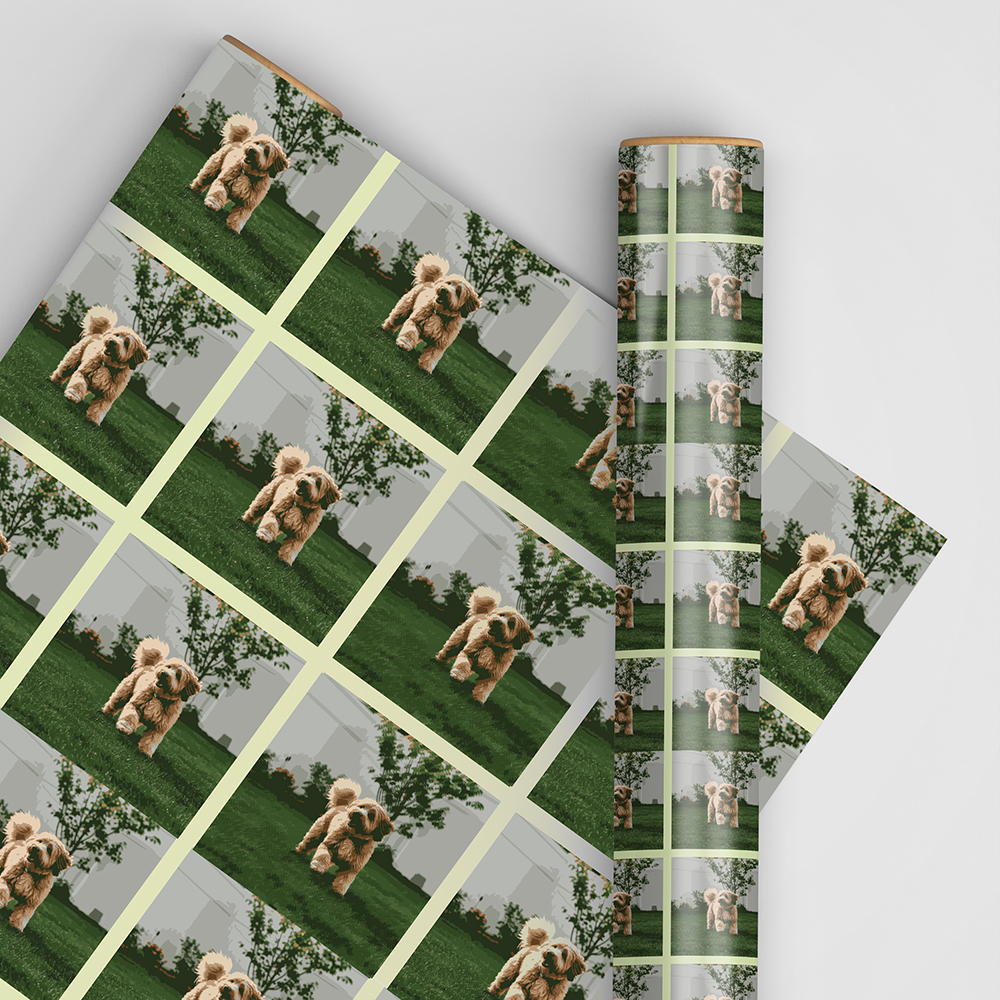 Custom Print Wrapping Paper 29 1/4" x 7' (17 Sq Ft) White Glossy