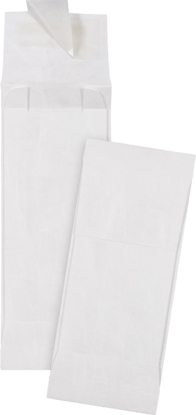 White 14lb 4 1/2 x 9 1/2 x 2 Open End Envelopes with Peel & Seal and V-Bottom